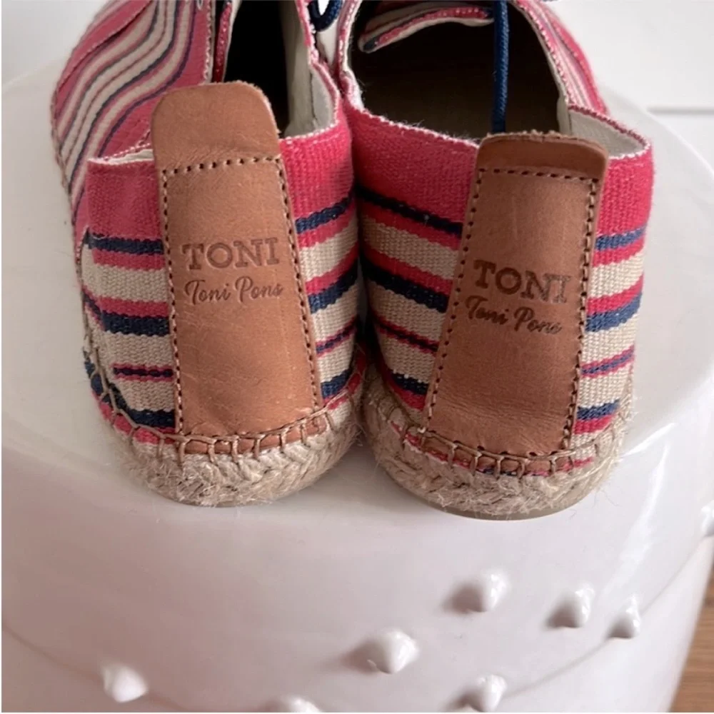 Toni Pons Vibrant Red and Blue Espadrilles with Slip-On Ease